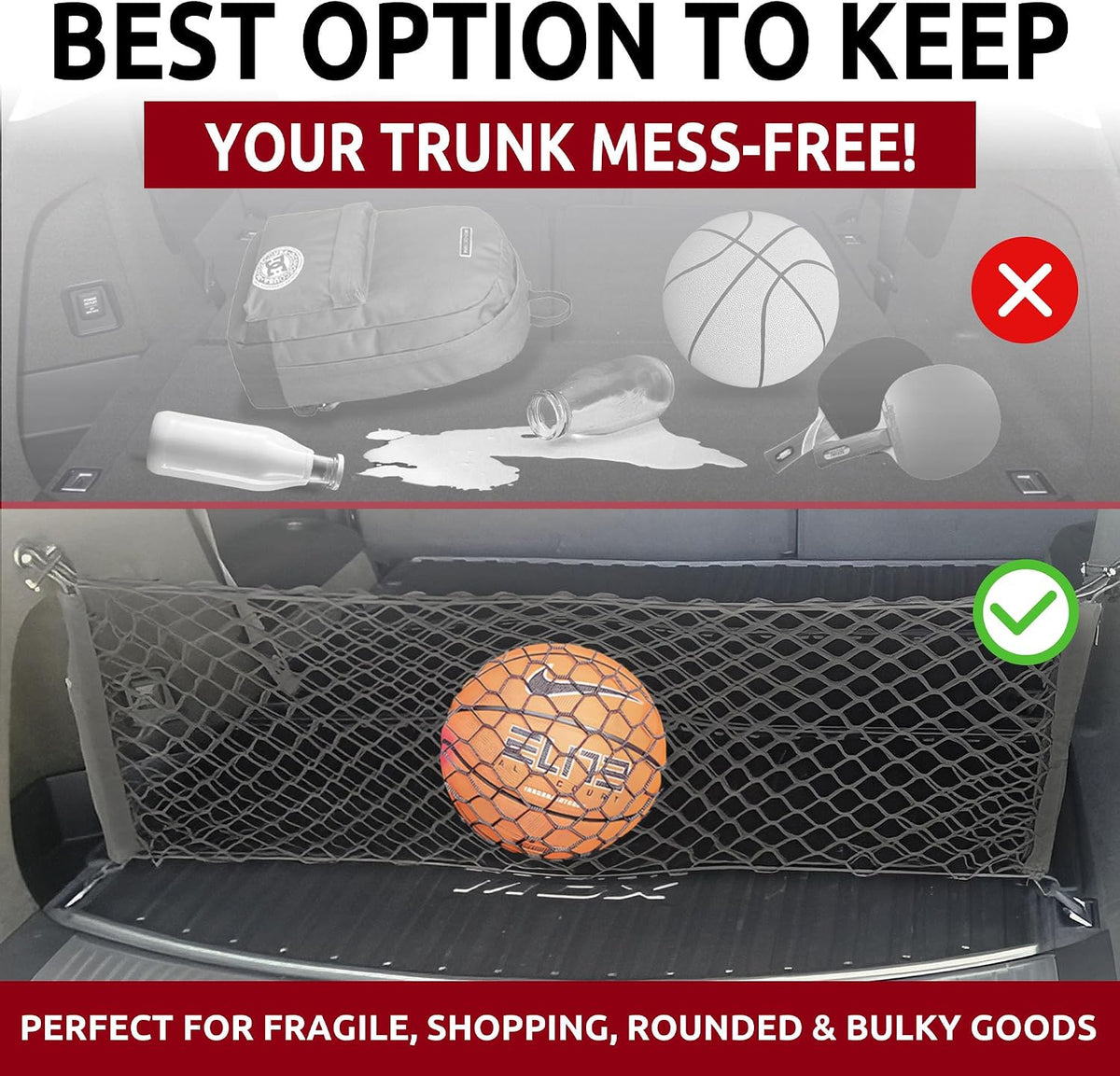 Envelope Style Trunk Cargo Net for Acura MDX 2014 2015 2016 2017 2018 2019 2020 NEW