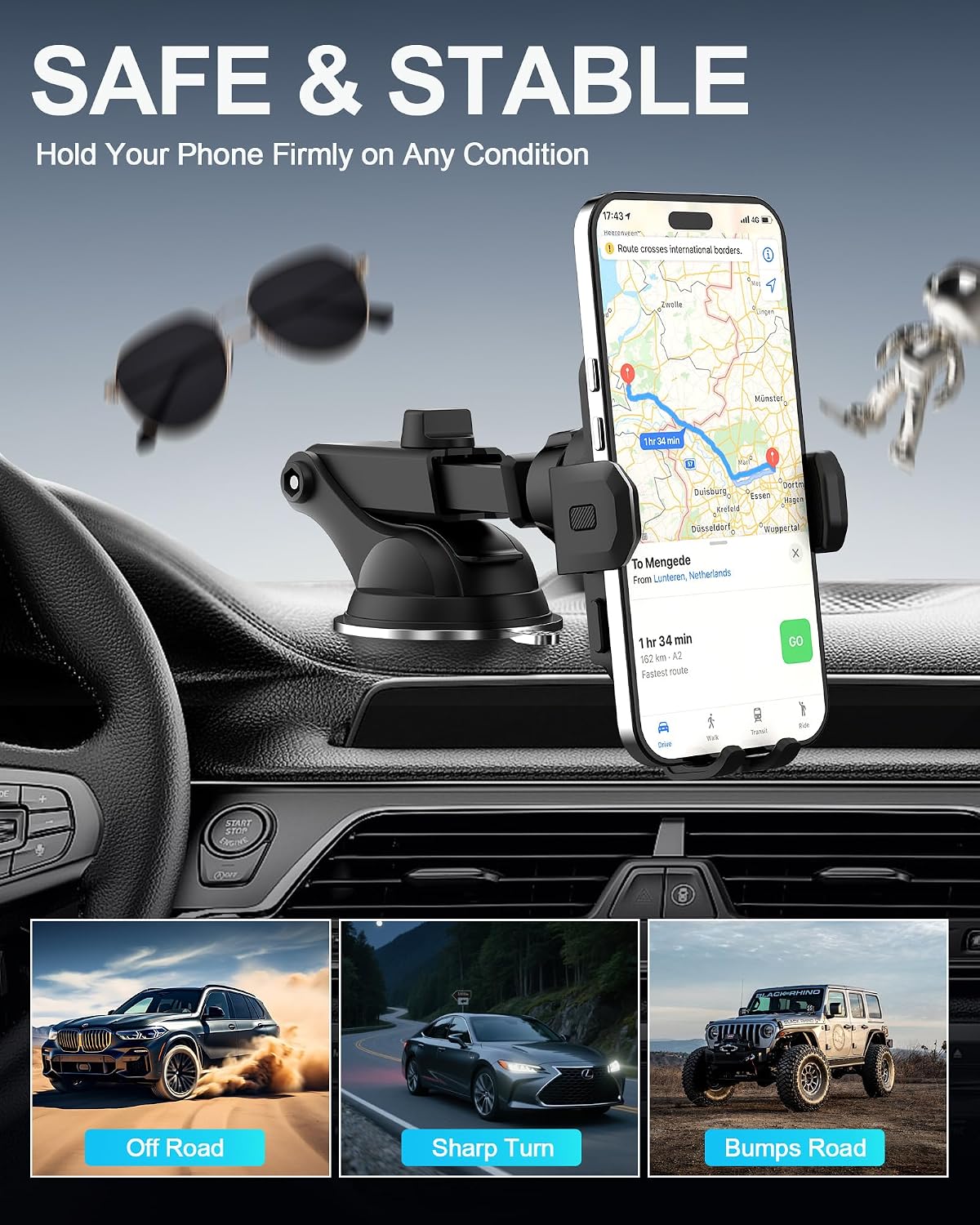 Wireless Car Charger,15W Fast Charging Auto Clamping Phone Holders for Your Car Compatible with iPhone 16/15/14/13, for Samsung Galaxy S24 Ultra S23 S22 S21, S20, S10+ (Black)