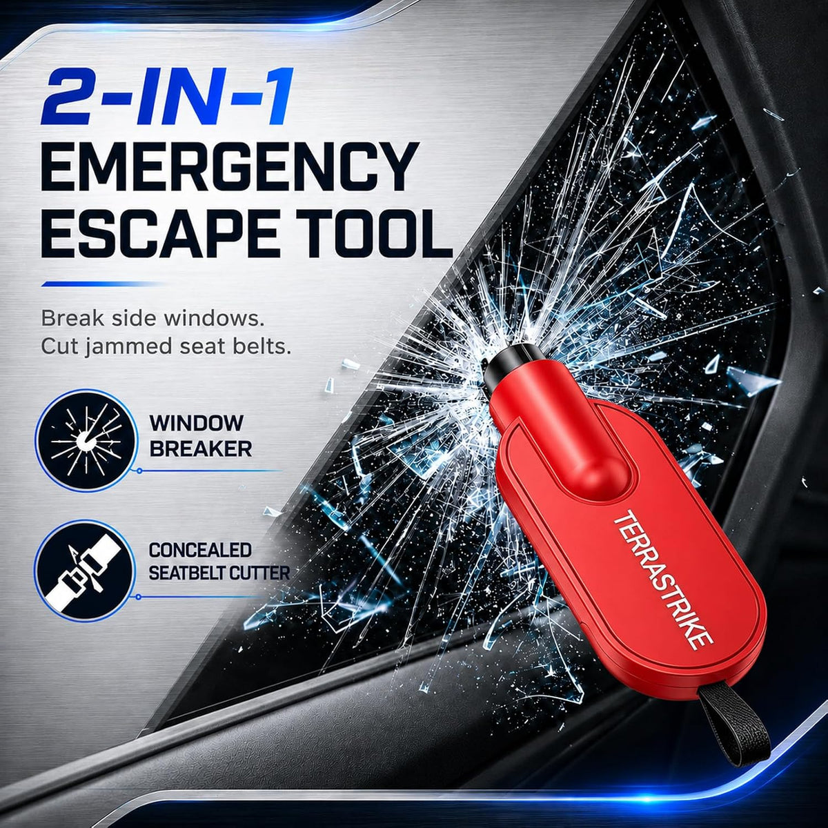 Car Escape Tool, Car Glass Window Breaker Key Chain