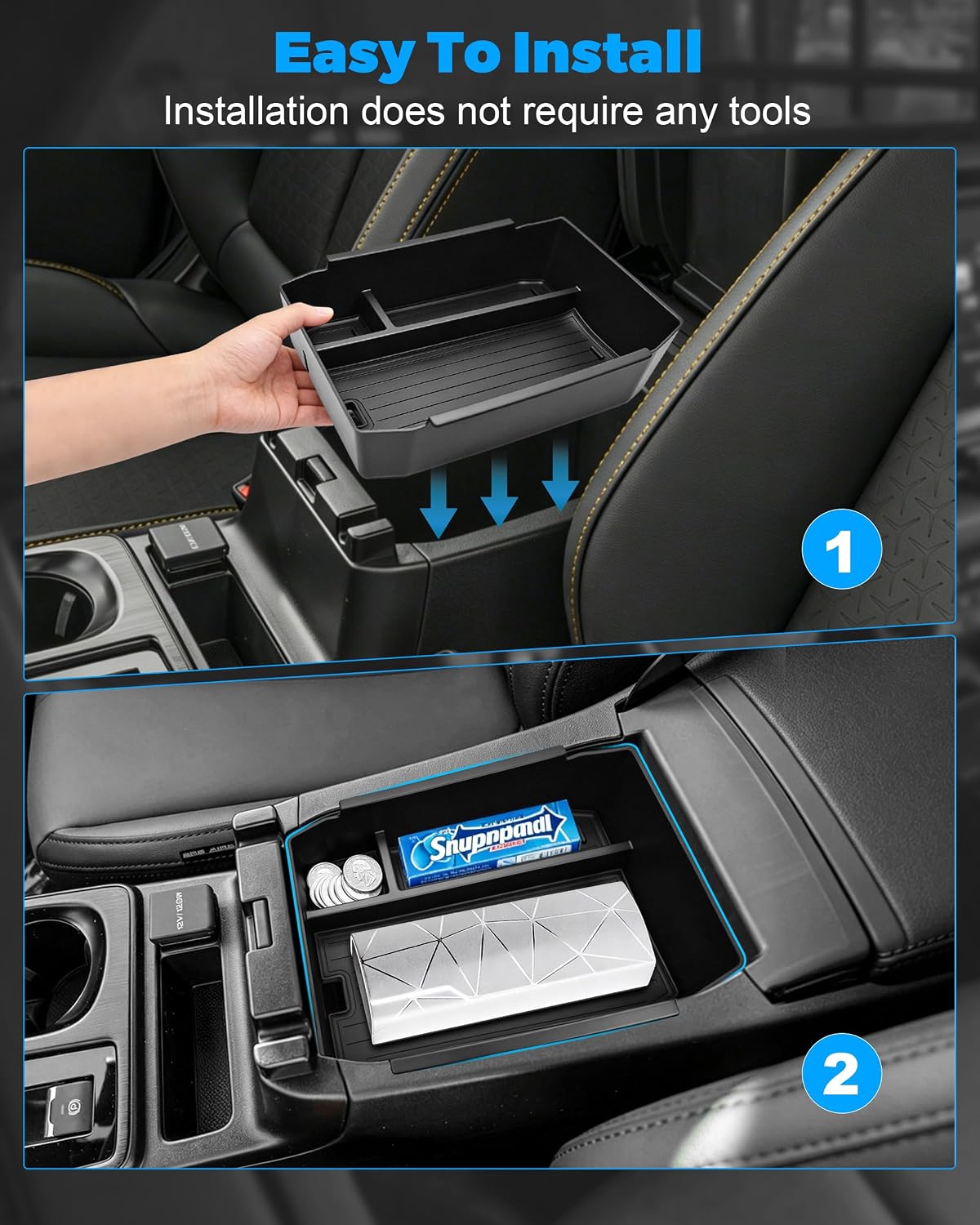 Center Console Organizer Tray for 2026 Subaru Outback Wilderness/Premium/Limited/Touring/XT, Custom Fit Armrest Storage Insert with Non-Slip Mats