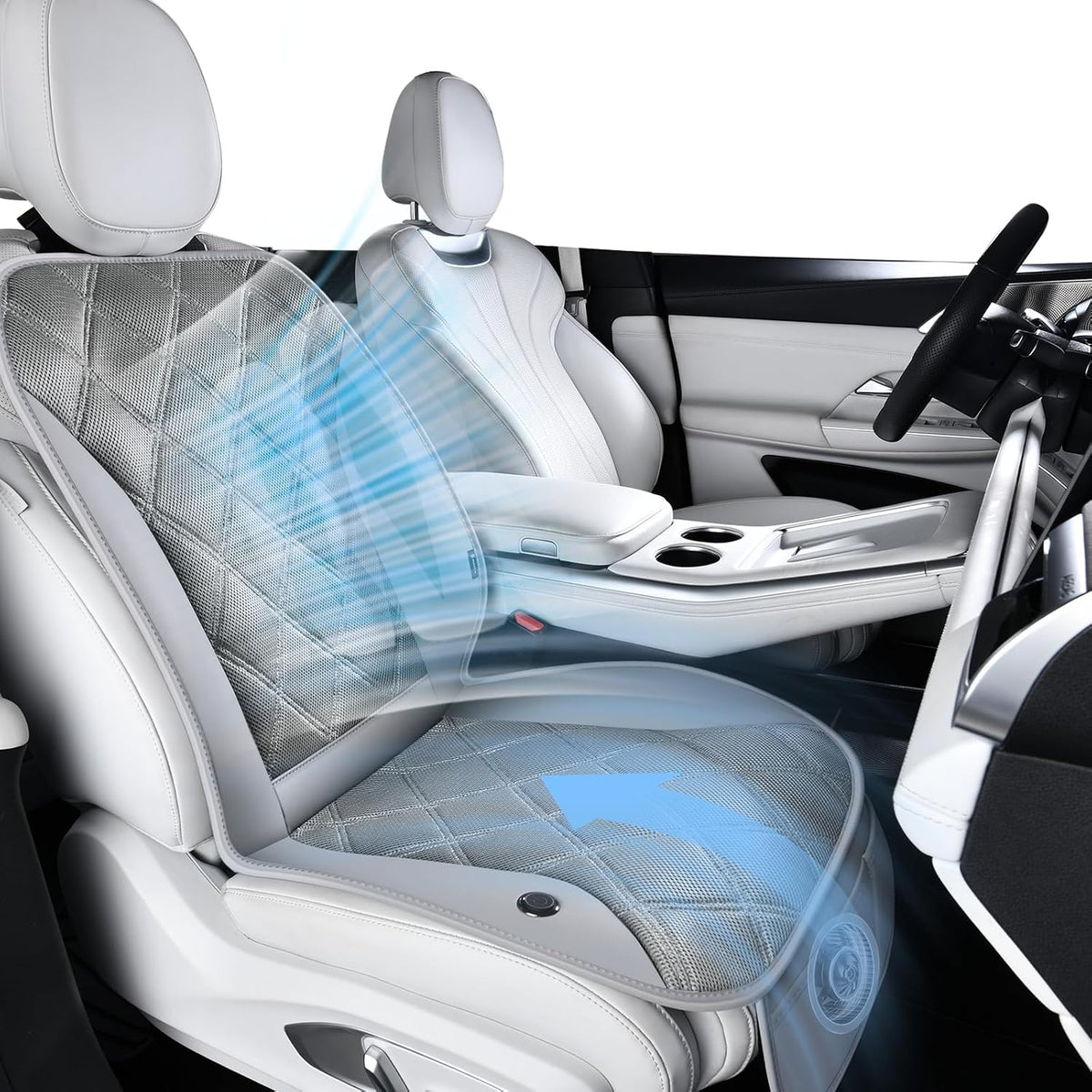 FLORICH Cooling Car Seat Cushion Ventilated Car Seat Cover Universal Fit for Car SUV Truck Van for Summer, Gray