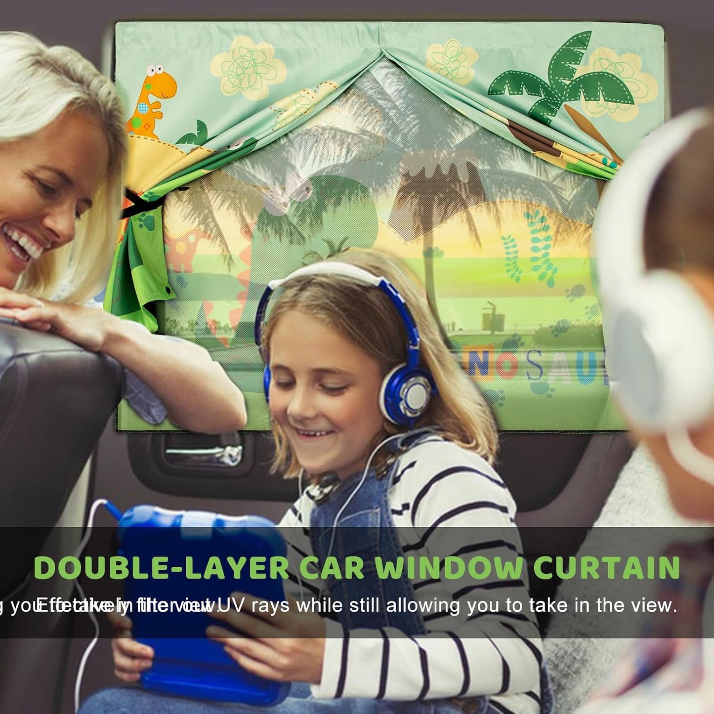 Car Window Shades with Cute Patterns, 2pcs Magnetic Car Curtains for Privacy Protection Full Covers/Half Shade Options, Auto Sunshades Sunglare/UV Blocker