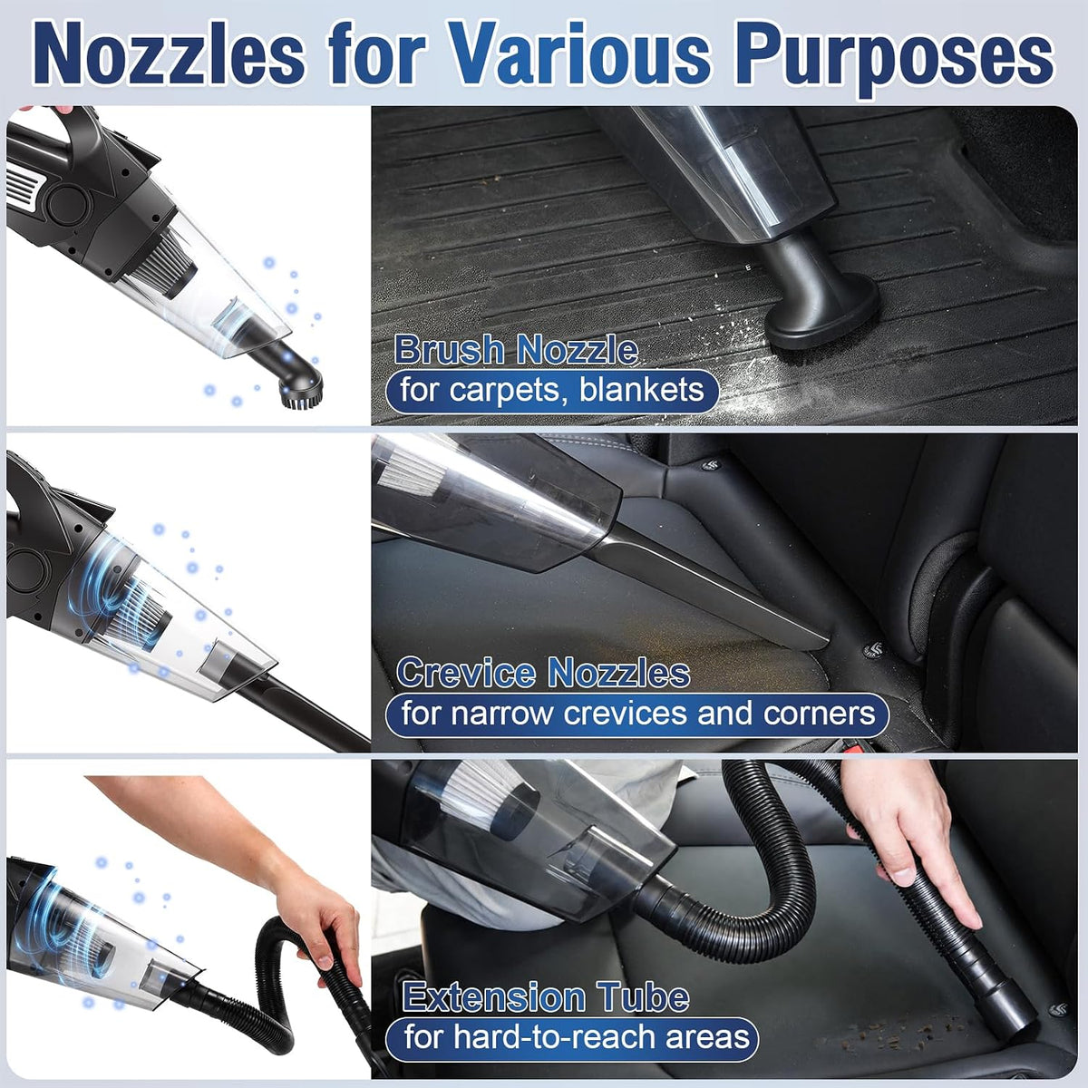 25Pcs Car Cleaning Kit, Interior Detailing Kit with 4in1 High Power Vacuum