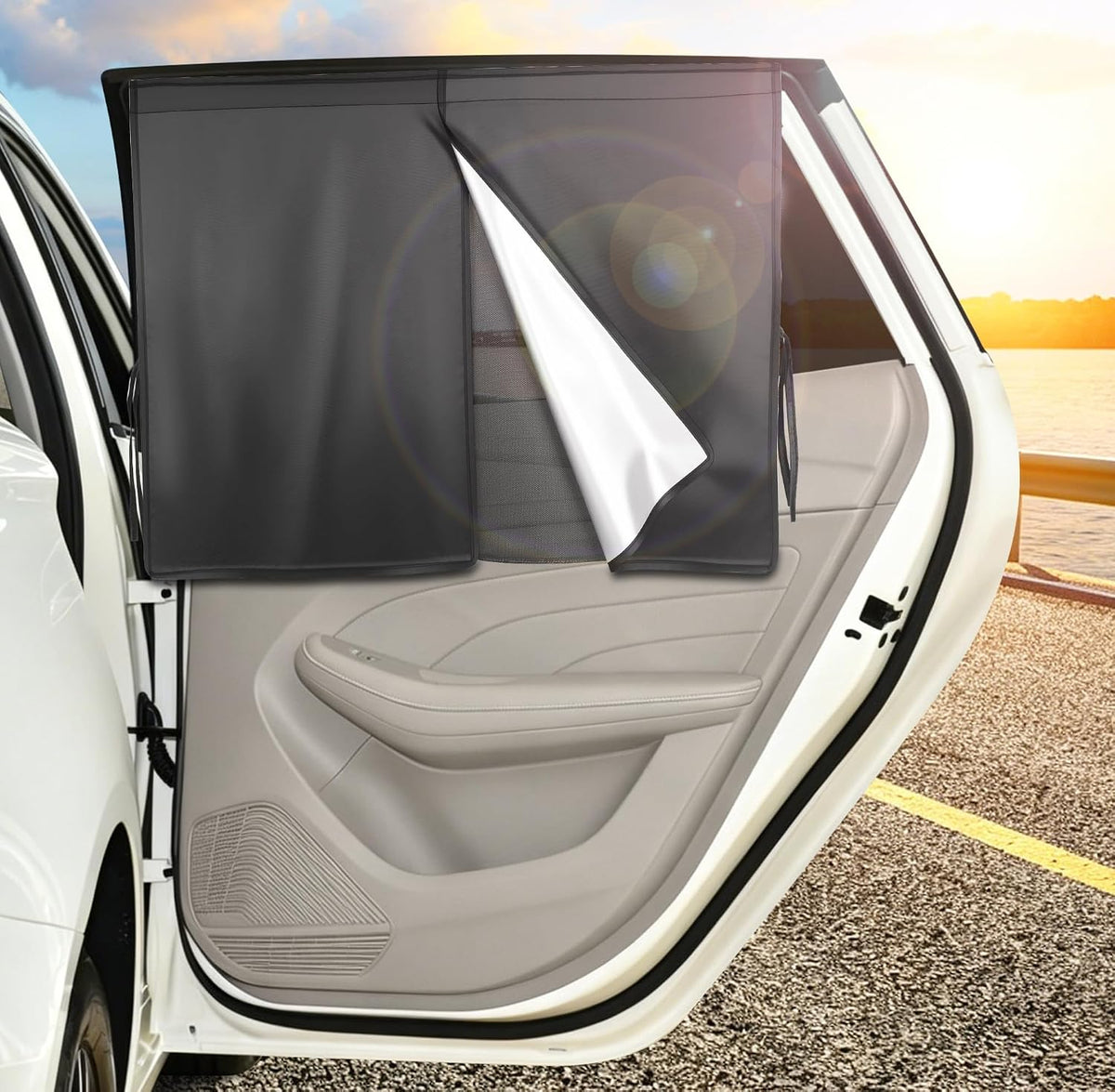 Car Window Shades, 2 Pack Magnetic Side Window Sun Shade for Baby