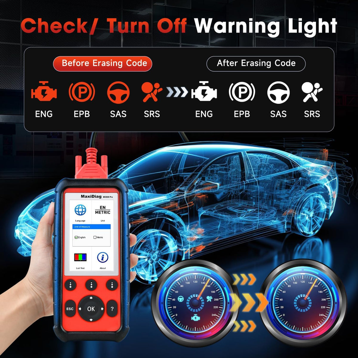 Autel MaxiDiag MD808 PRO OBD2 Scanner, All System Diagnostic Scan Tool