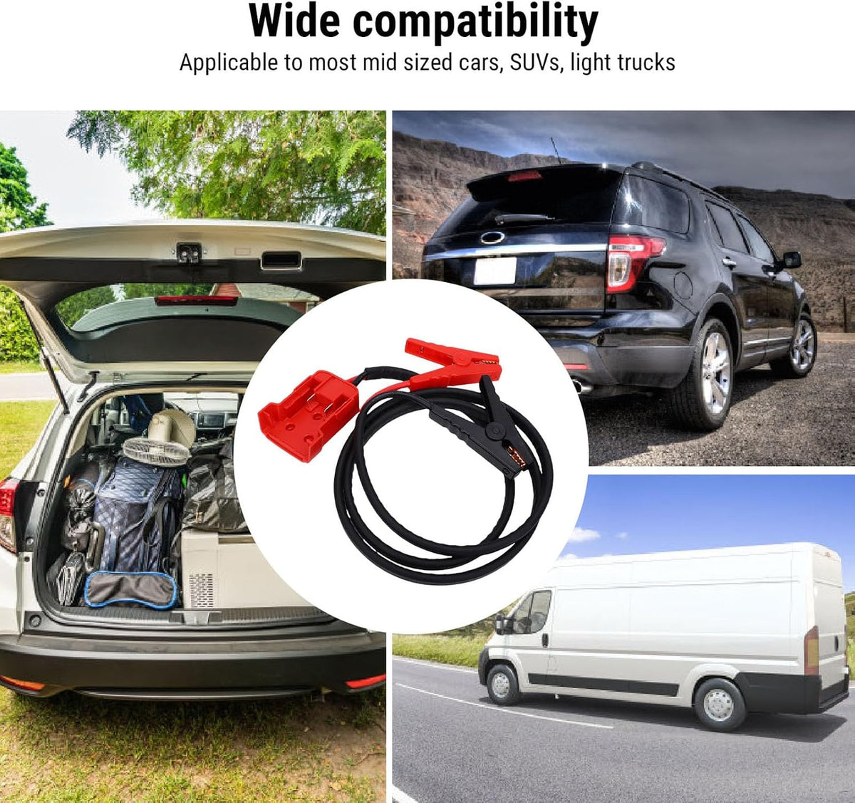 RiToEasysports Battery Jump Starter Cable, 8AWG Silicone Battery Booster Cable for M18 18V Batteries, 392°F Heat Resistance, Strong Clamps, Quick Start for Cars SUVs Light Trucks (5.9FT)