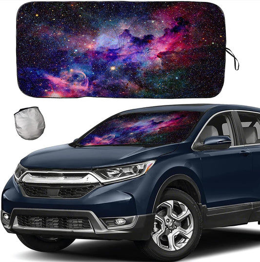 Starry Sky Night Car Windshield Sun Shades - Protect Vehicle from High Temp & UV Reflection, Front Window Shade for Car, SUV, Truck - 63 L x 33.5" W