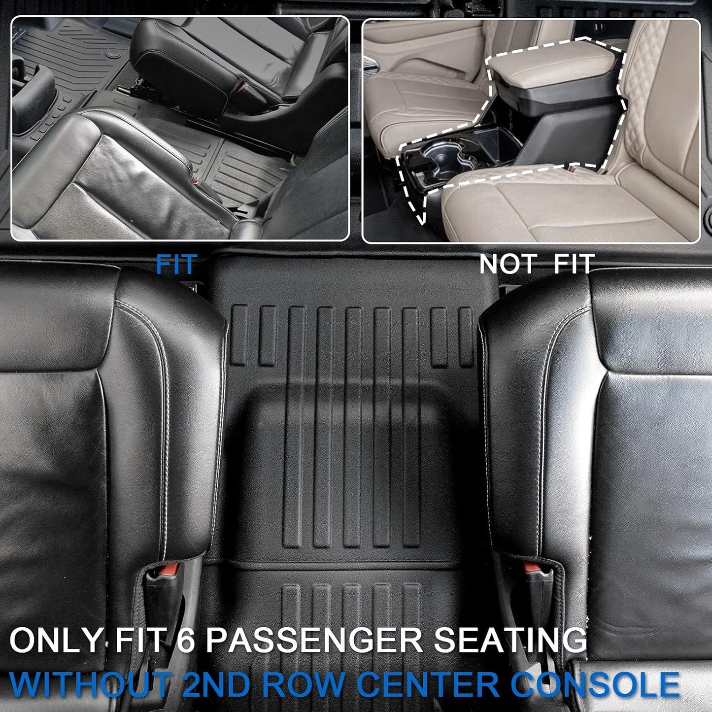 Floor Mats Cargo Mat for 2021-2025 2026 Jeep Grand Cherokee L w/Captain Chair (Only for 6-Seater w/o 2nd Row Armrest), All Weather TPE Trunk Cargo Liner Car Accessories (L | Floor Mats Set)