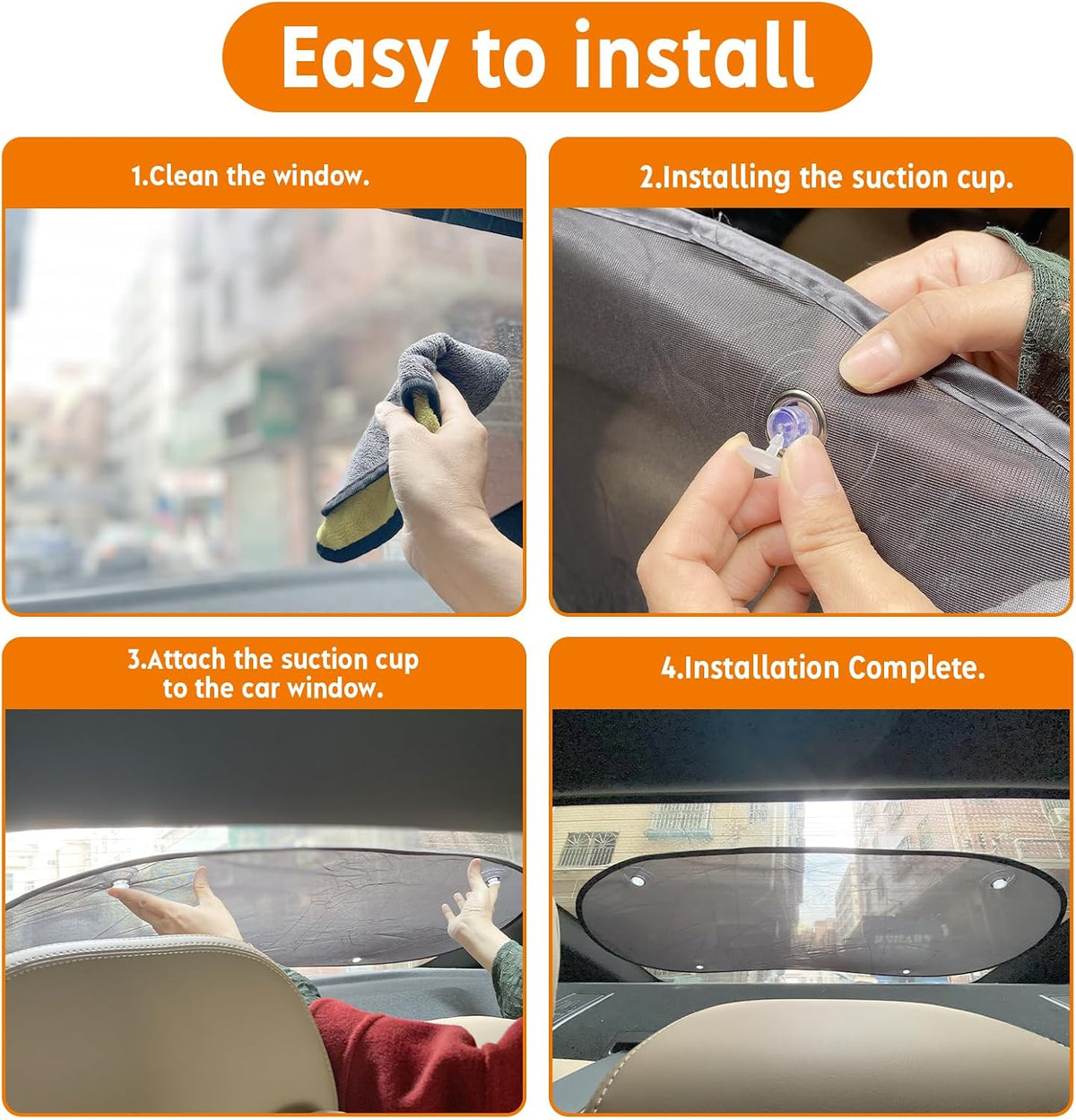 2026 New Upgrade Car Shades for Back Windows Baby 39"x19"(1 Pack),Rear Window Sun Shade,Car Window Shades Can Blocks 99.98% UVR,Sun Shade Windshield,Glare Shield Protection