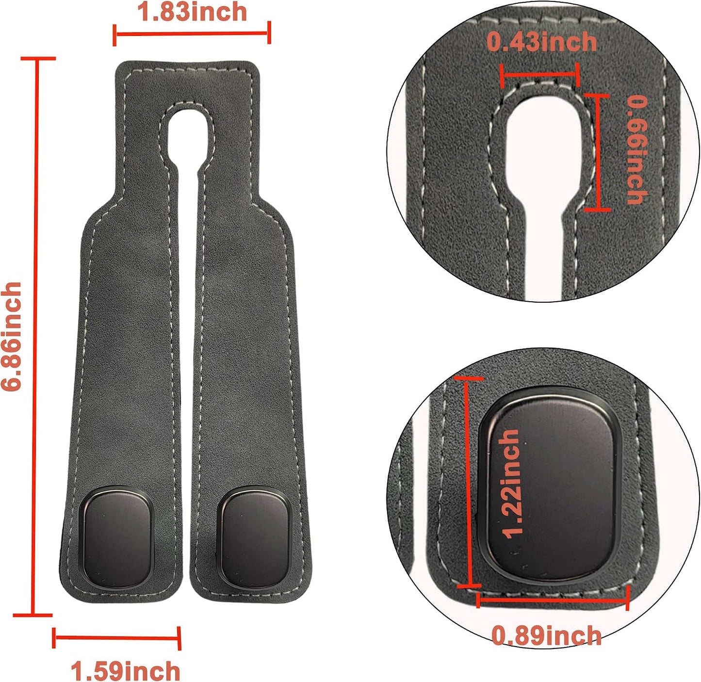 Amelity Car Headrest Hooks, Purse Hook for Vehicle 2 Pack Gray | Universal Car Interior Accessories for Women, Available in 2/4 Pack, Storage Hanger Holds Purses, Backpacks, Grocery Bags
