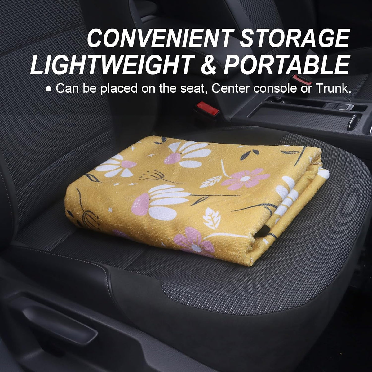 Sweat Towel Car Seat Cover Protector Front Seats for Gym Workout, Running, Swimming, Beach and Hiking, Waterproof Universal Seat Cover for Car, Trucks, Van & SUV (1, Chamomile, Rear Seat)