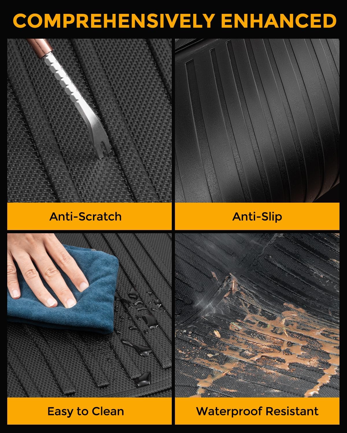 Trunk Mats Cargo Liner for Porsche Macan 2014-2026 | All Weather | Heavy Duty | TPE | Waterproof | Anti-Slip | Car Accessories