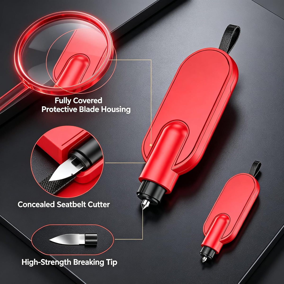 2 Pack Underwater Car Emergency Escape Tool, Hidden Seatbelt
