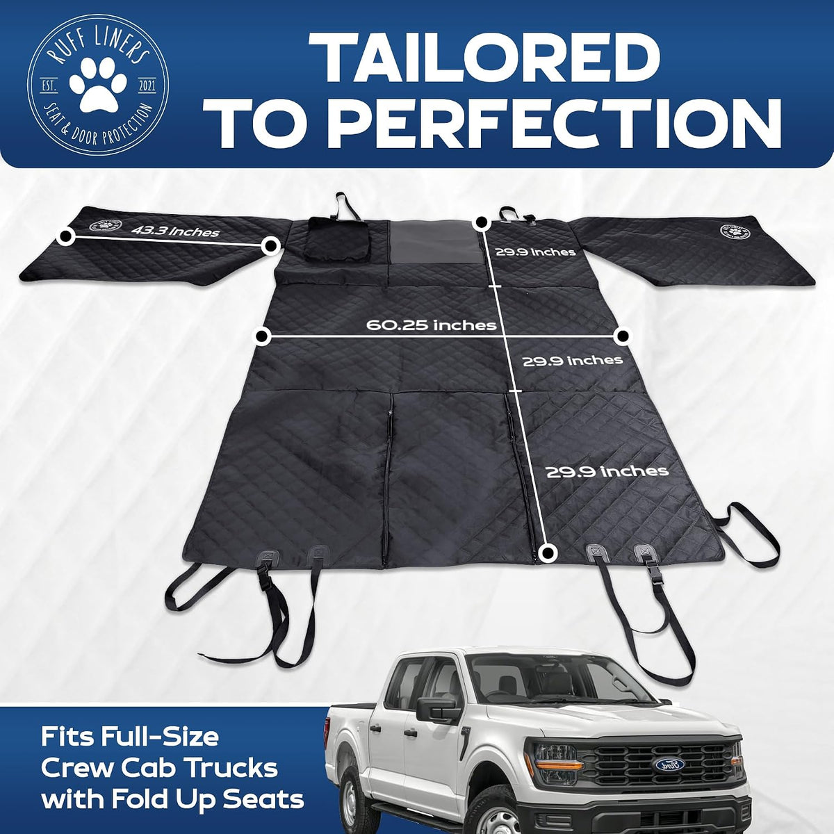 Ruff Liners XL Dog Hammock for Truck, Fold-Up Seats - As Seen on Shark Tank