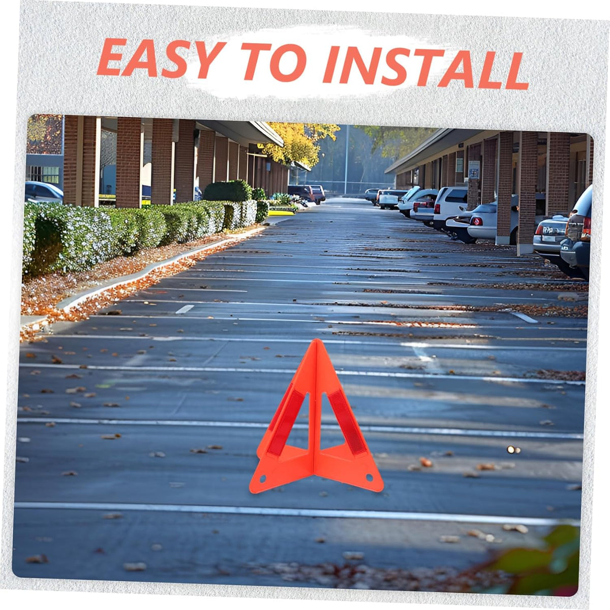 HEALLILY Car Road Warning Triangles 2 Sets Plastic Reflective Safety Sign