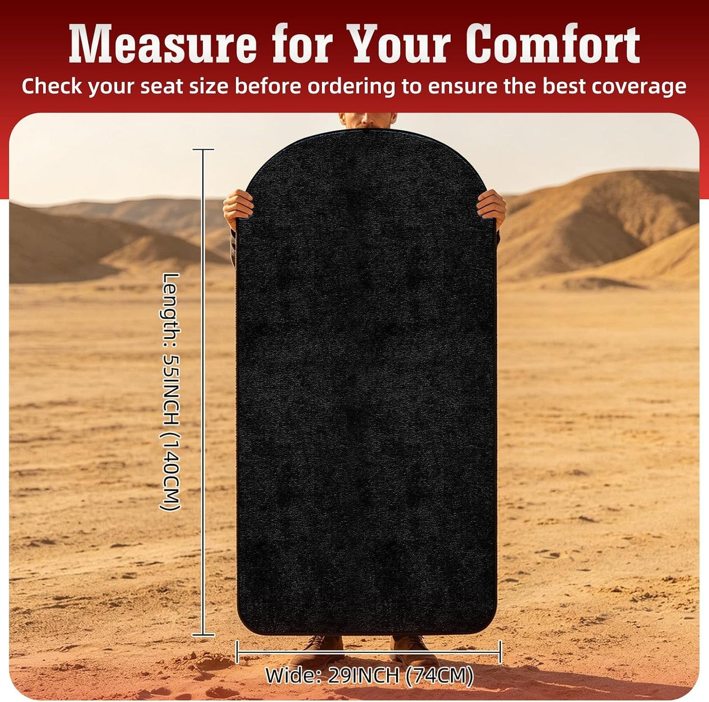 Car Seat Cover Towel GRS Certified Recycled, Waterproof & Washable, Non-Slip Universal Fit for Cars SUVs, Sweat Protection for Gym, Kids, Pets & Travel (Black, 2 Pack)
