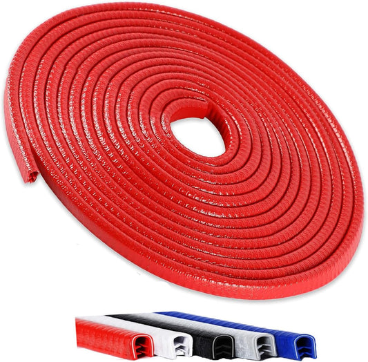 Winfort 33FT(10M) Car Door Edge Guards, No-Glue Rubber Edge Trim (Red)