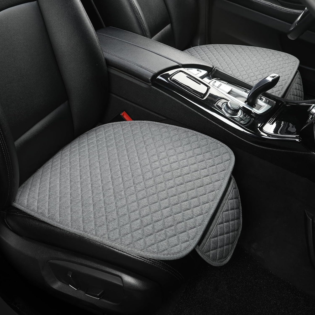 West Llama Linen Car Seat Covers,Bottom Seat Covers for Cars Include 1 Pair Front Driver Seat Pad Mat and 1 Rear Bench Cover Universal Fits 90% Vehicles,SUVs,Cars,Sedans(3Piece-Gray)