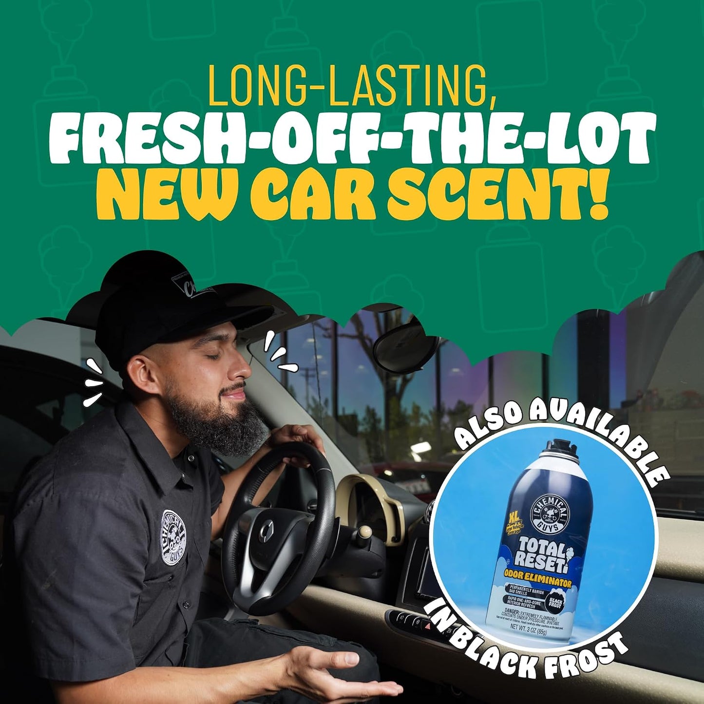Chemical Guys New Car Smell Odor Eliminating Fogger 3 Pack | For smoke, pet, food, and gym odors in cars, trucks, and SUVs, 3 oz each, for smoke pet food and gym odors in any vehicle