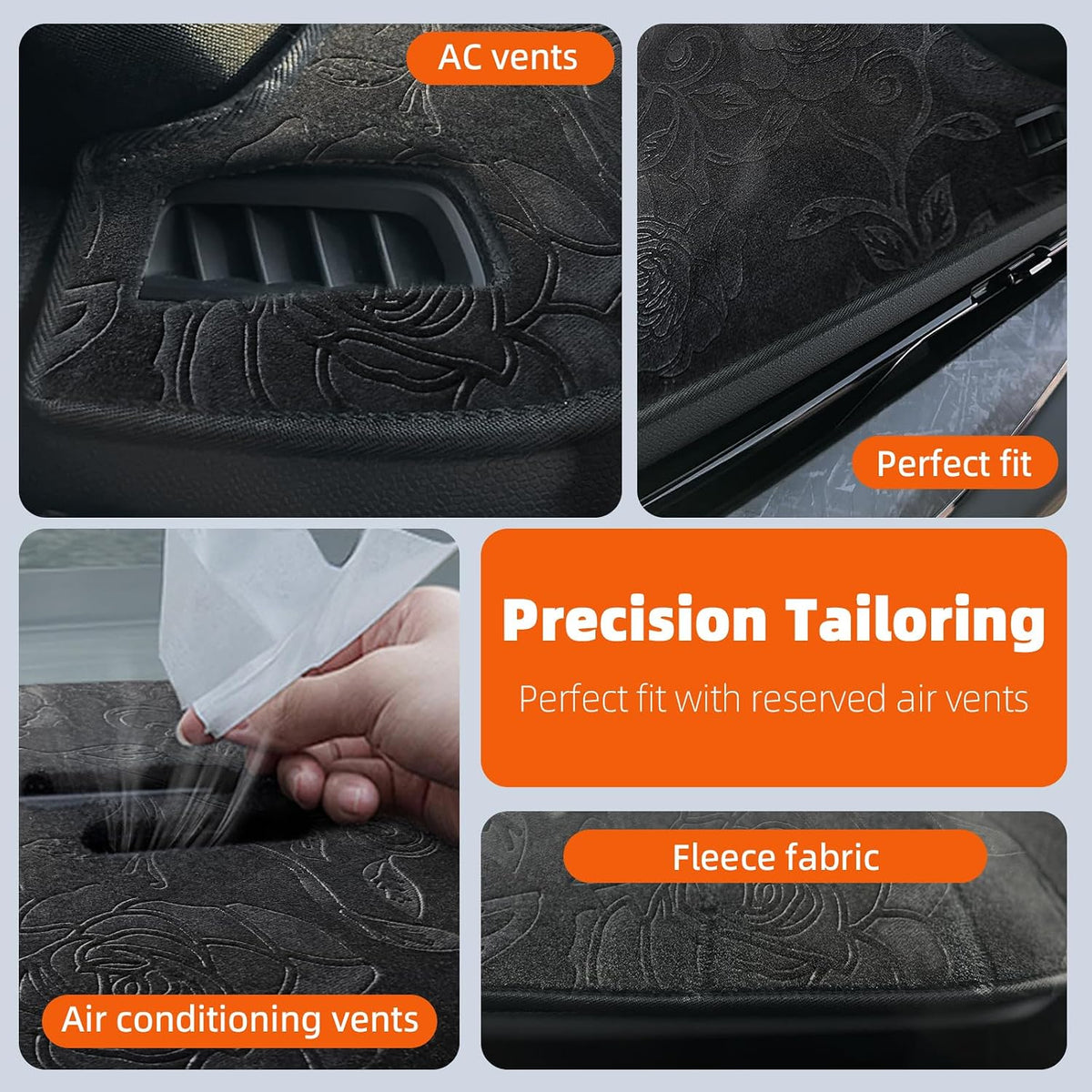 Dashboard Cover Dash Mat Fit for Ho-nda Civic 2021-2016 (Without HUD Models),Car Dash Board Mat Anti-Glare Carpet,Non-Slip Pad Sunshield Protector (Flannel)
