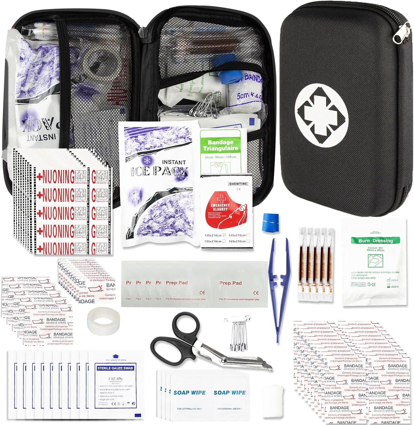 Small-Waterproof Car First-Aid Kit Emergency-Kit - Green 277Piece Camping Equipment for Camping Hiking Home Travel YIDERBO