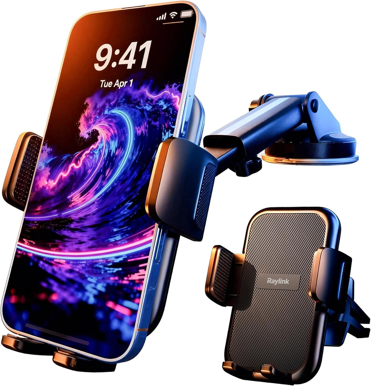 NO.1 Best【Fixed Integrated 122lb】Military-Grade Car Phone Holders Windshield Dashboard Vent【Upgraded Suction & Clip】Cell Phone Mount with Patent & Safety Certs for iPhone 17 Pro Max 16 15 Samsung