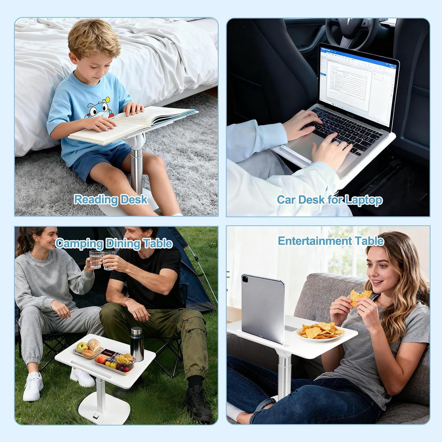 Car Desk for Laptop Passenger Seat- Adjustable Car Seat Tray Table for Work & Eating Universal Lap Desk for Front or Rear Seat