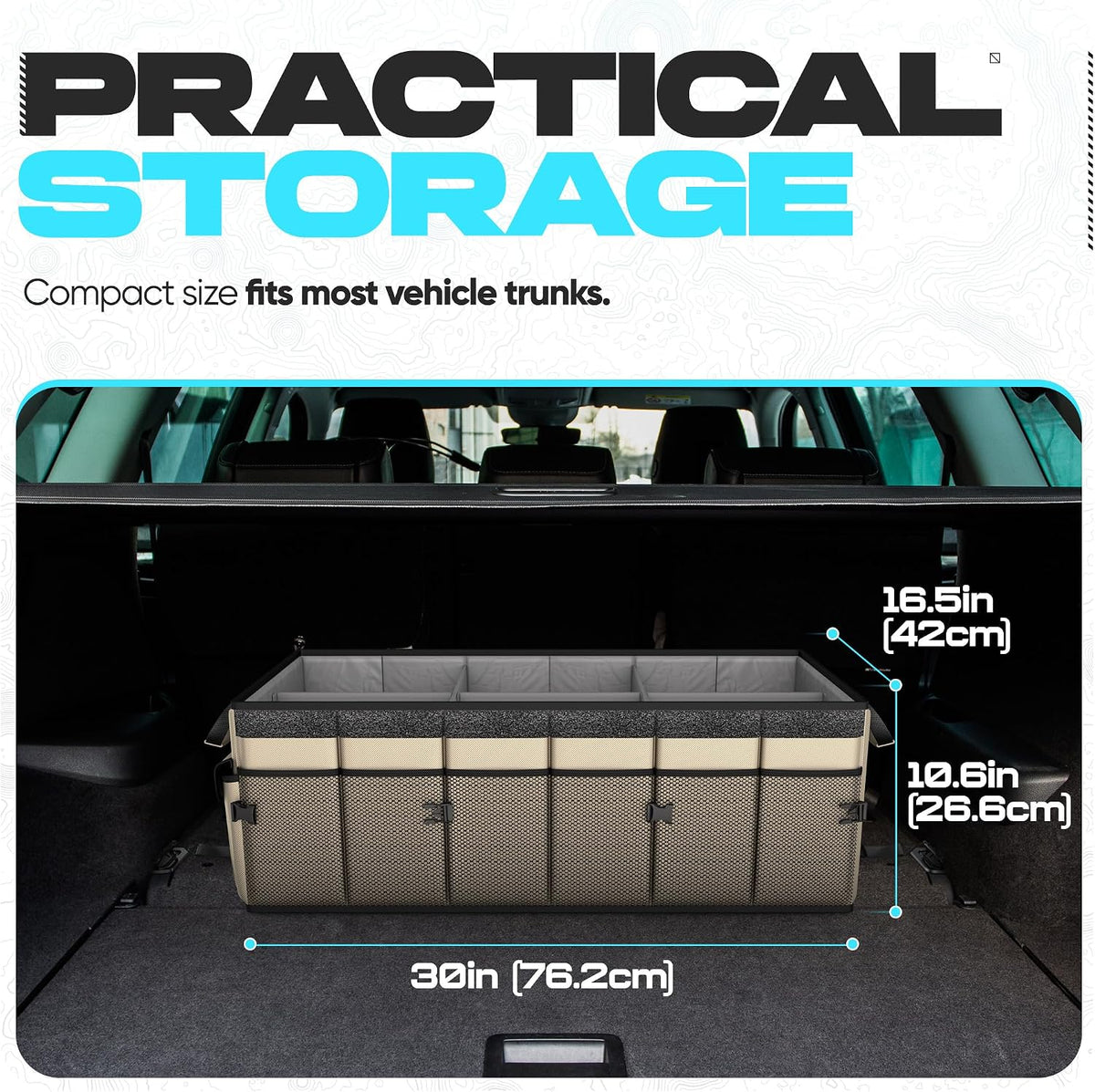 FORTEM Trunk Organizer - Foldable Car Organizer with Cooler for SUV, Trucks