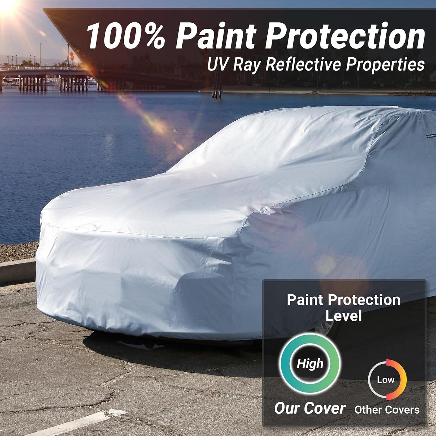 iCarCover Custom Car Cover Compatible with Mustang 1964-1968, Waterproof All-Weather Rain Snow UV Sun Protector Full Exterior Indoor Outdoor Car Covers, 1-Tone (Solid Gray)