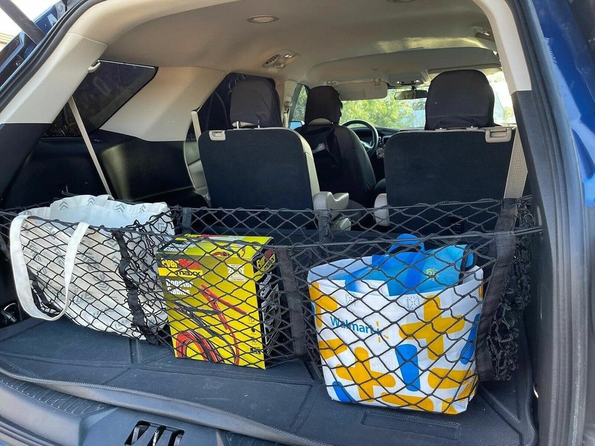 Trunk Organizer Cargo Net for Subaru Forester 1998–2026 – 3 Pockets Envelope Style Cargo Net for SUV Truck – Premium Mesh Elastic Car Trunk Organizer – Compatible with Forester