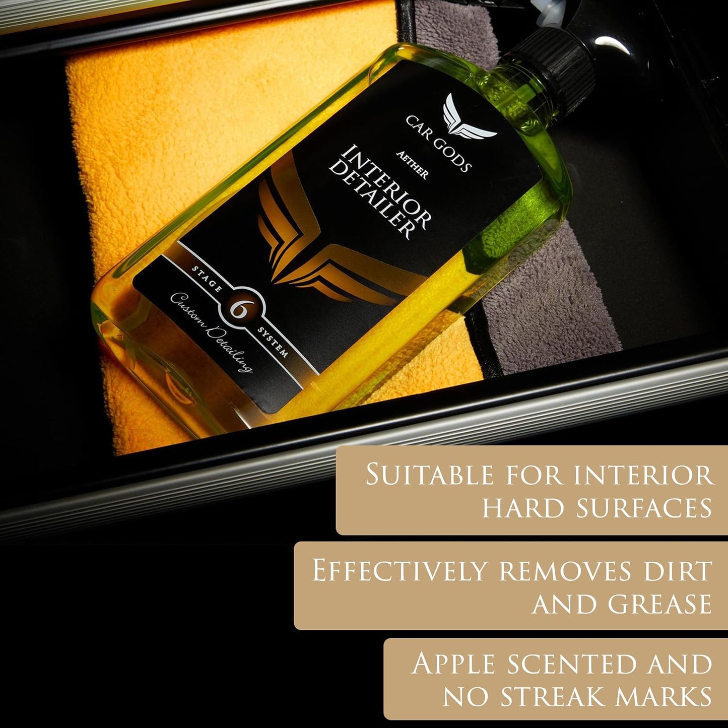 Car Gods Interior Detailer, Dashboard and Trim Cleaner, Apple Scented Fragrance, 17 Fl Oz