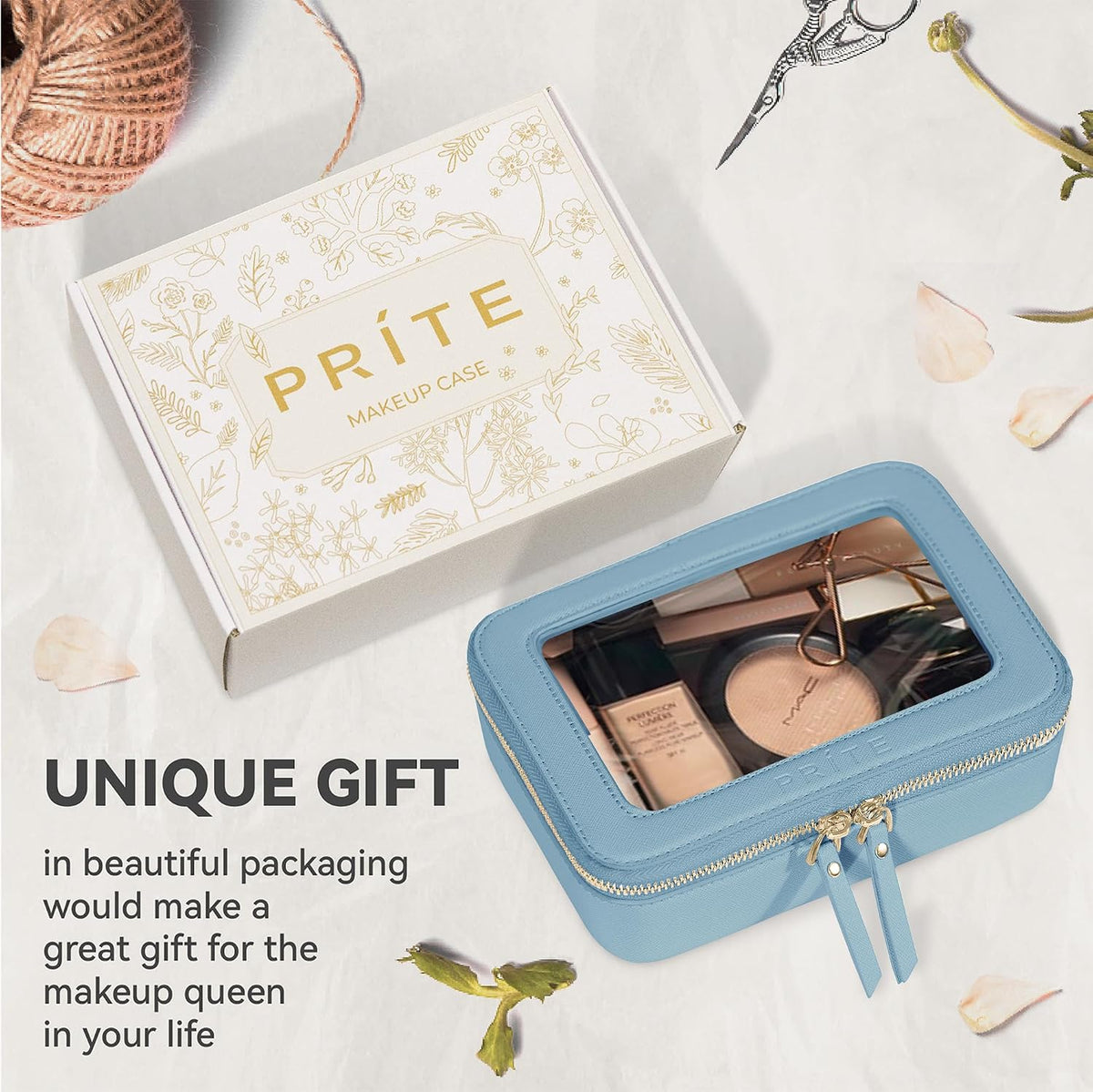 Prite Clear Makeup Bag Travel Cosmetic Organizer Toiletry Case for Women