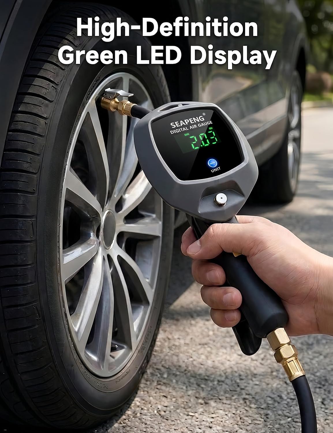 Digital Tire Inflator with Pressure Gauge, 230 PSI