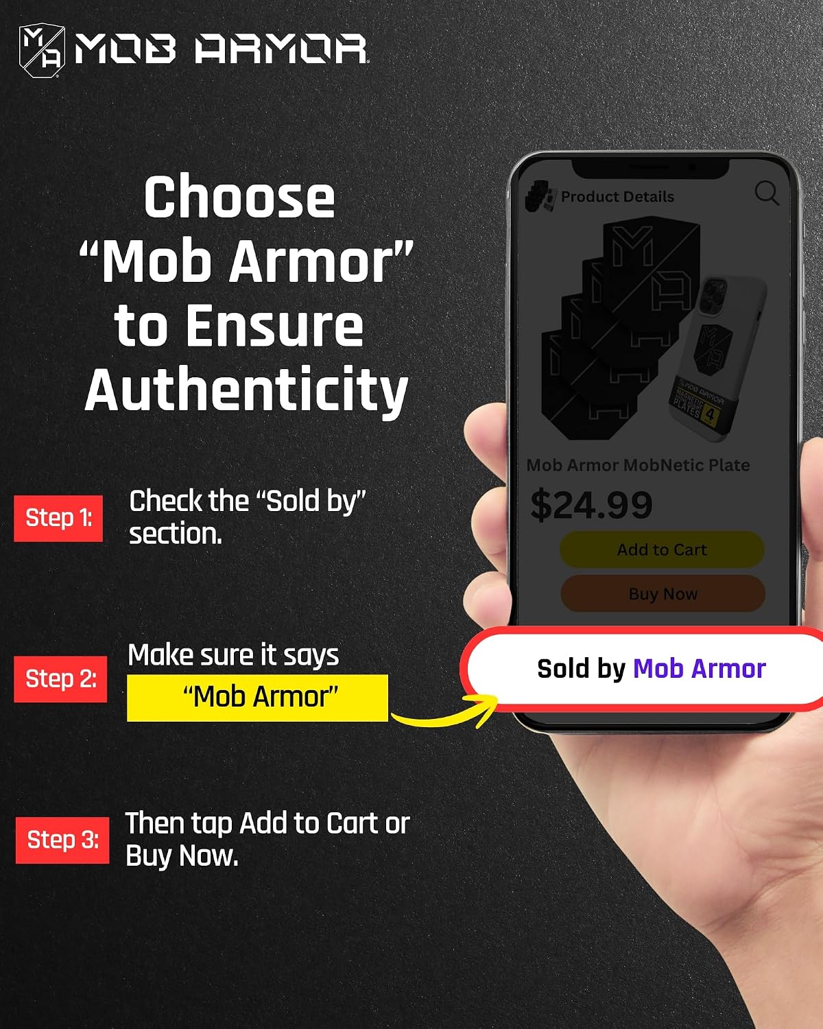 Mob Armor MobNetic Plate - Phone Magnet Plate Compatible for iPhone & Android - 0.02" Thick Metal - 3M VHB Adhesive Magnetic Plate for Phone Mount for Cars, Trucks, Motorcycles & Athletes - 4 Pack