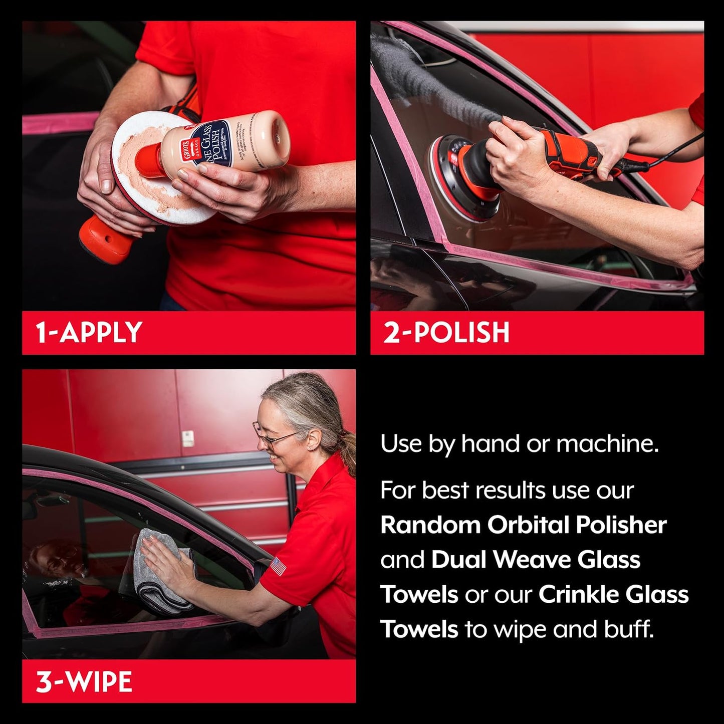 Griot's Garage Fine Glass Polish, Car Window, Windshield Polishing Cleaner for Automotive and Home, Removes Stains and Water Spots, 11017, 16 oz