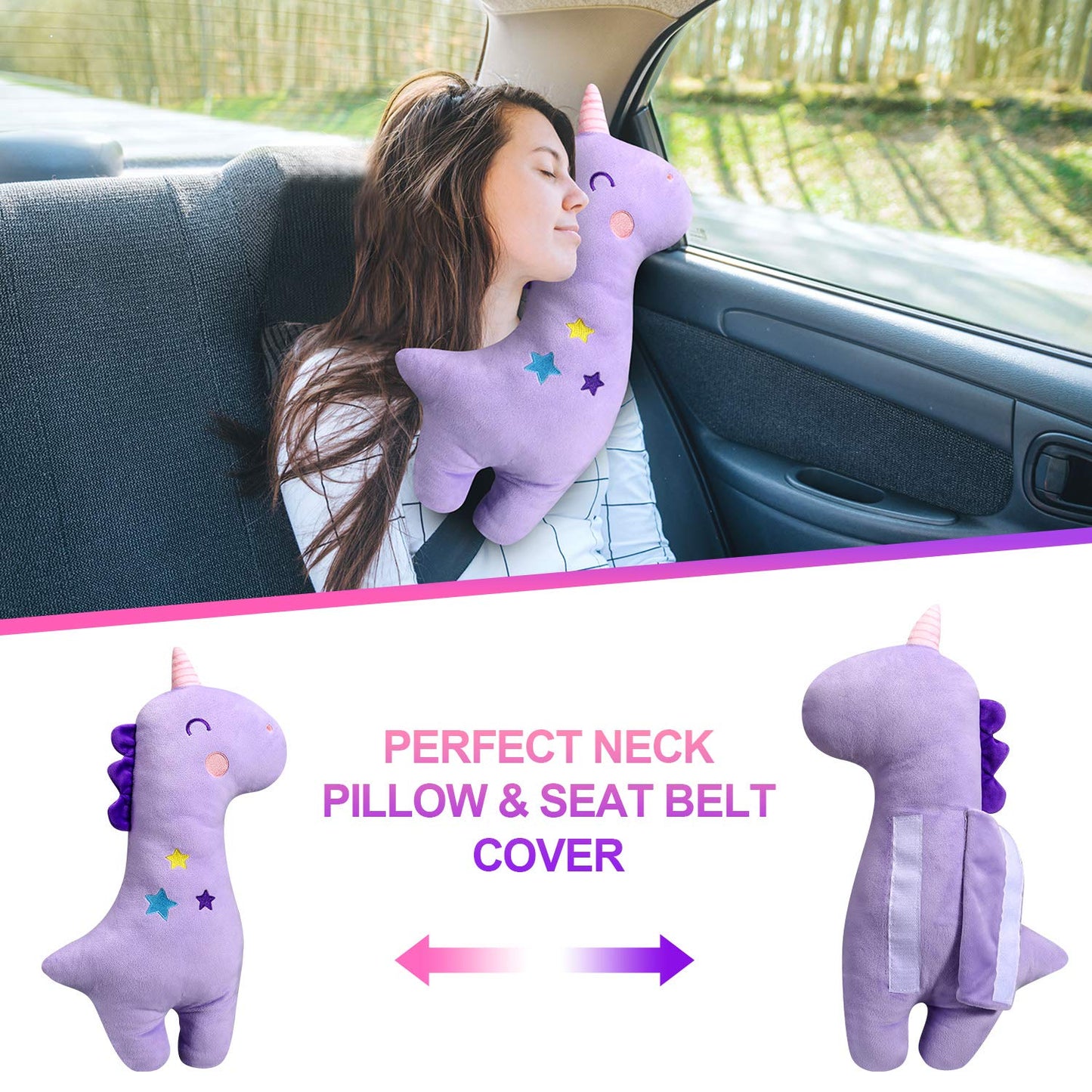 Unicorn Seat Belt Pillow Kids Unicorn Seat Belt Cover, Car Pillow for Kids | Unicorn Seat Belt Cover, Unicorn Seat Belt Pillow Kids Seatbelt Pads, Seatbelt Strap Pillows Children Travel Pillow