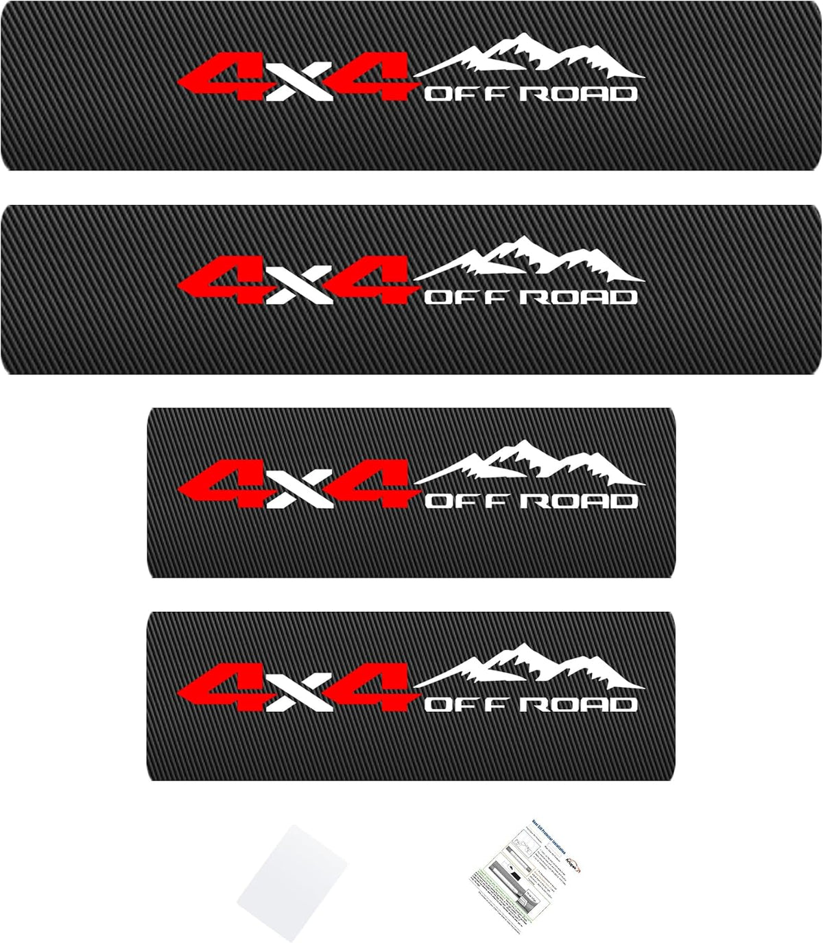 Door Entry Guard Sill Protector Compatible with 2016-2023 Tacoma Double Cab Accessories Threshold Protection 4x4 Sport Decal Stickers Carbon Fiber Style Leather 4 Pack