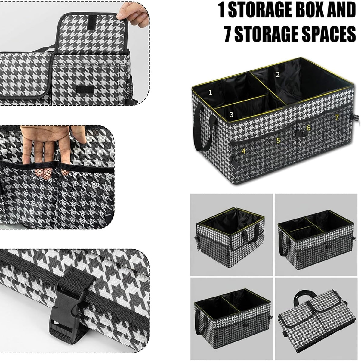 Car Trunk Organizer, Multi-Compartment Car Storage