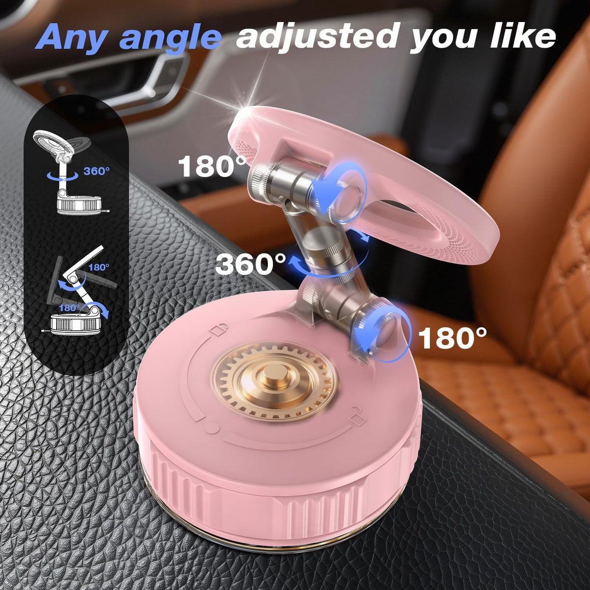 Vooii Phone Holders for Your Car for Magsafe Car Mount (130LB Ultra Suction Cup & 360° Adjustable) Vacuum Cell Phone Car Mount, Magnetic Car Phone Holder for Dashboard/Windshield for iPhone & Android