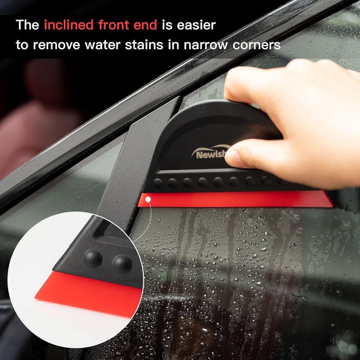 NEWISHTOOL Window Tint Squeegee Black Small Scraper for Vinyl PPF Tools