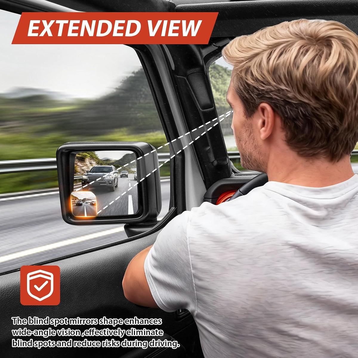 Blind Spot Mirrors for Jeep Wrangler JL/JLU & Gladiator JT, 2PCS
