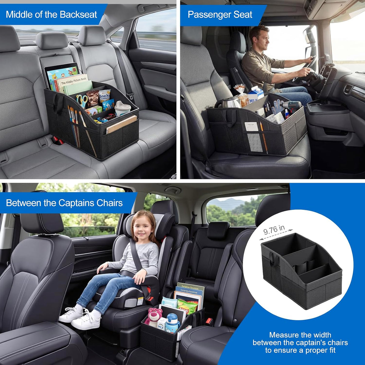WHHMK Sturdy Leather Car Storage Support Up to 33 LB,Carbon Fiber Texture