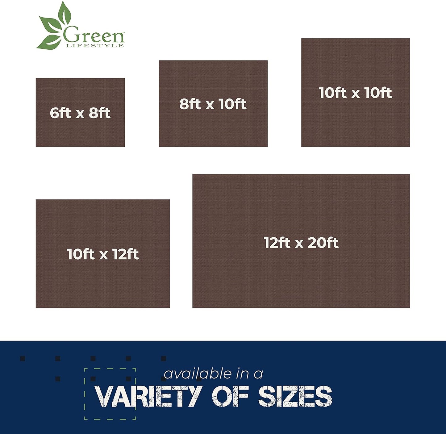 GREEN LIFESTYLE Heavy Duty Tarp Waterproof - Tent Cover, Covers Cars, Boats, Roofs, Supplies & Equipment for Outdoor Projects (12x20)