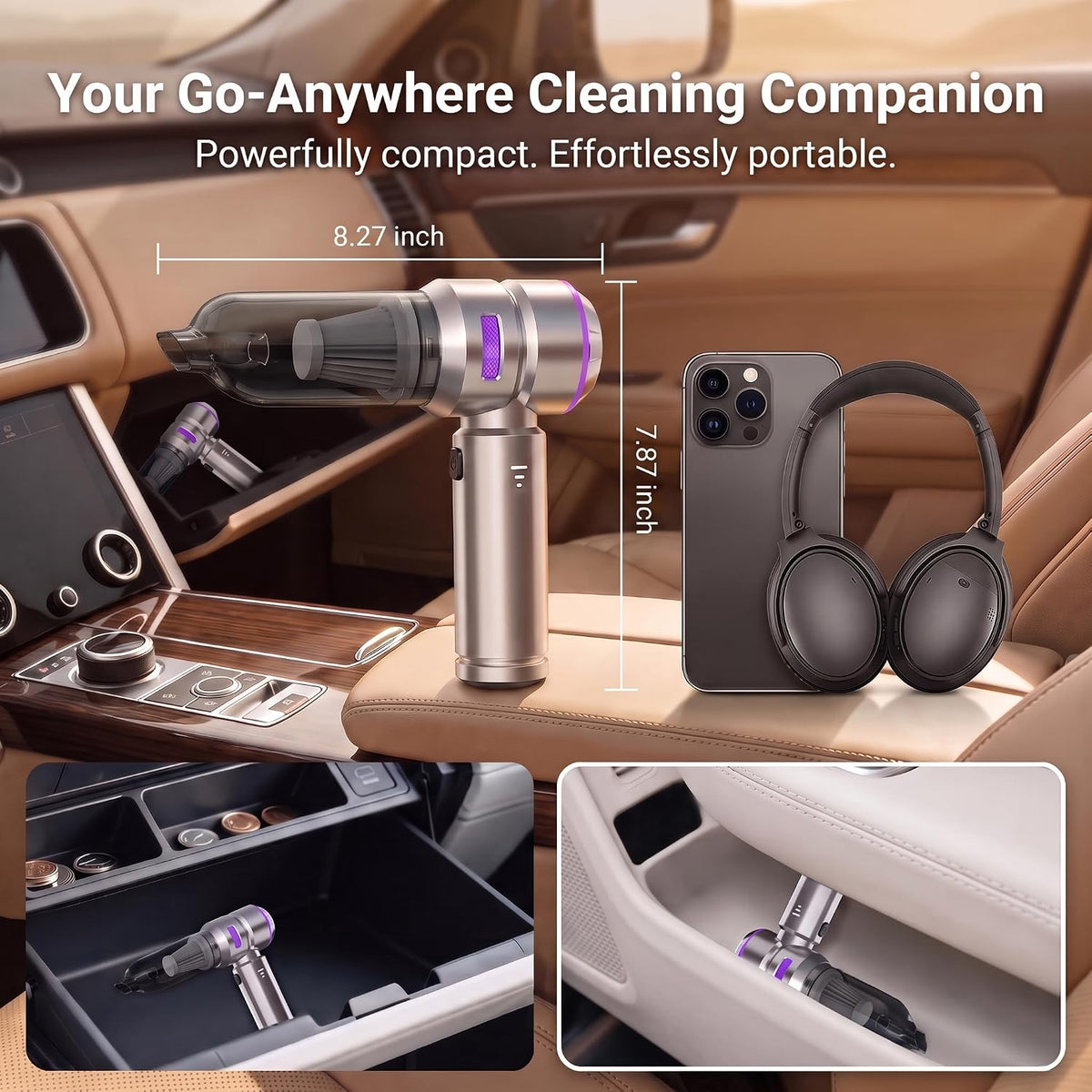 Car Vacuum Portable Cordless, Mini Handheld Vacuum and Blower