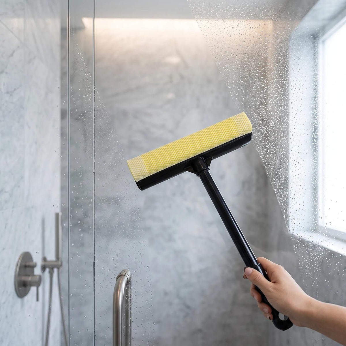 Car Squeegee 2 in 1, Sponge Scrubber & Wiper for Window & Glass
