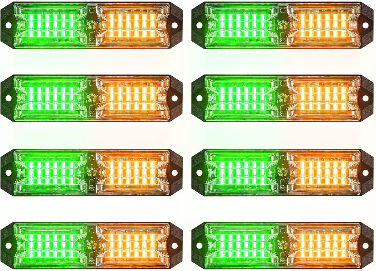8-pcs Purple Funeral Escort LED Emergency Flashing Strobe Lights, Sync Feature Surface-Mount Beacon Hazard Light for Vehicles, Trucks, and Cars