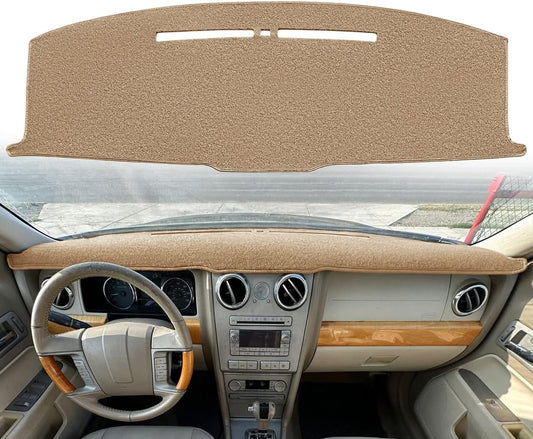 Dash Cover Mat Custom Fit for Lincoln MKZ Zephyr with Light Sensor Dashboard Cap Pad Carpet Protector K354 (Beige)