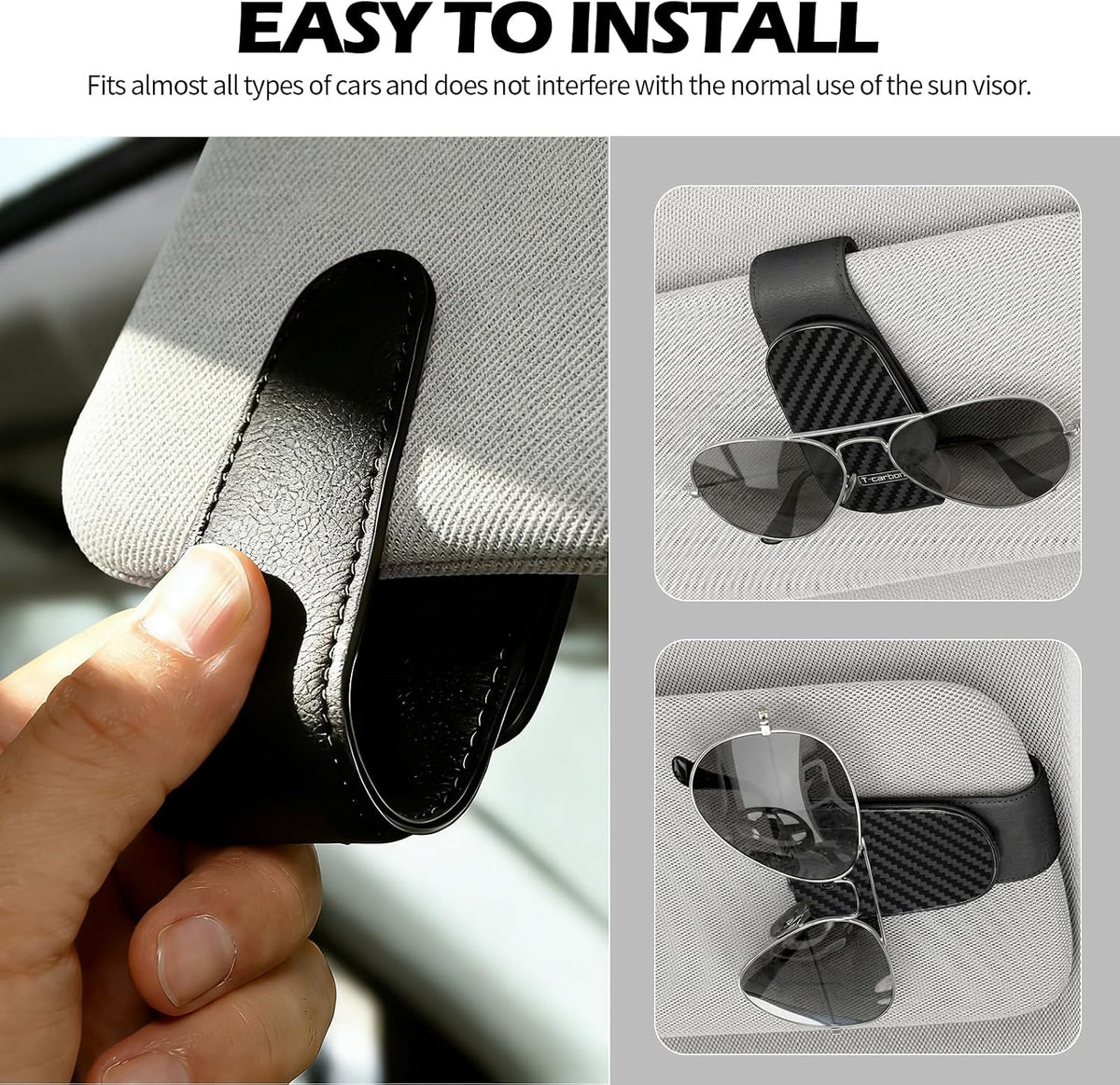 T-carbon Sunglass Holder for Car Sun Visor