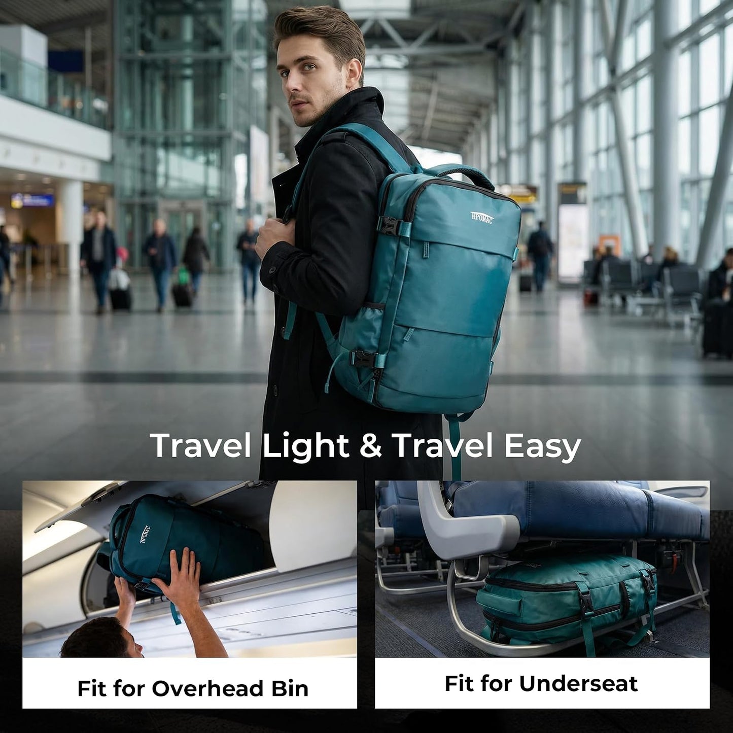 Vacuum Compression Backpack, Carry-On Size Travel Backpack with Vacuum System and Pump & Nintendo Switch 2 Carrying Case, Slim Hard Shell Travel Case