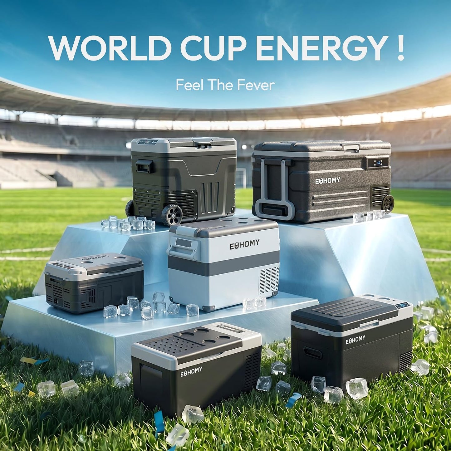 EUHOMY 12 Volt Refrigerator, 12 Quart (10L) Compressor Electric Cooler APP Control, Car Fridge 12/24V DC & 120-240V AC, Car Refrigerator -4℉~68℉, Portable Freezer for RV, Travel, Camping